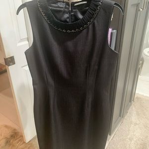 NWOT ! Black Tahari dress with neck chain detail
